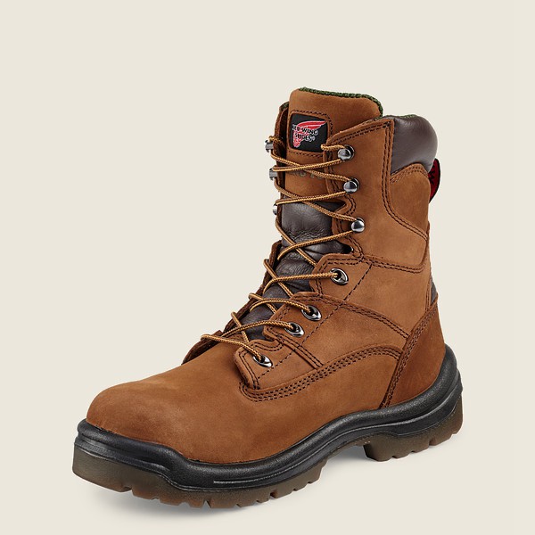 Red Wing Mens Work Boots - King Toe® - 8-inch Waterproof Soft Toe - Brown - HUN639048